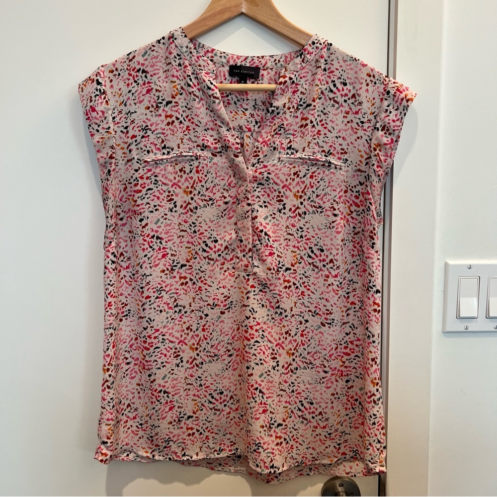 The Limited Pink and White Patterned Blouse